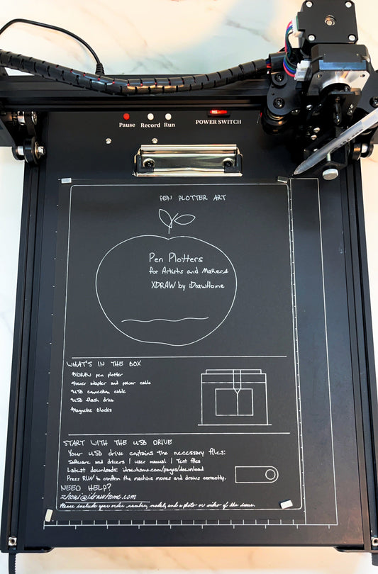 XDRAW Offline Pen Plotter Writes a Welcome Card Without USB